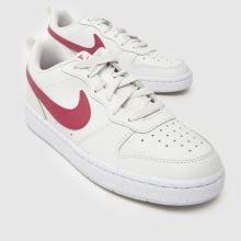 Nike Court Borough Low Girls Youth in White & Burgundy Nike Court Borough Low,3 of 4