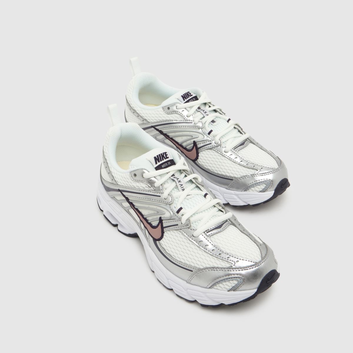 Nike Air Max Moto 2K Girls Youth in White & Silver Nike Air Max Moto 2K 4