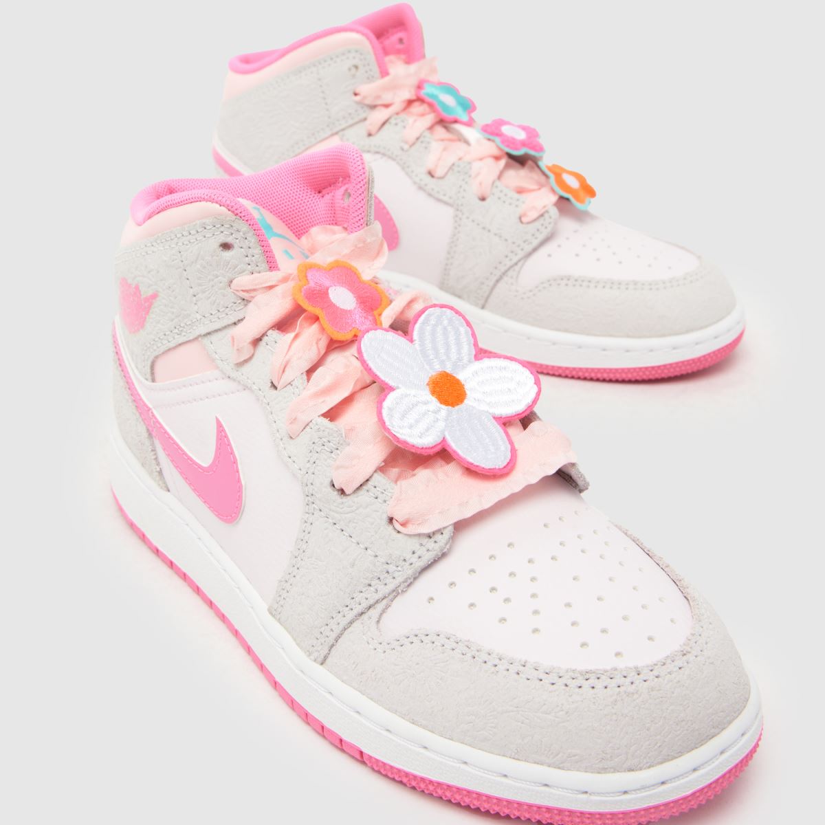 Nike Jordan Air 1 Mid Girls Youth in Grey Multi Nike Jordan Air 1 Mid 4