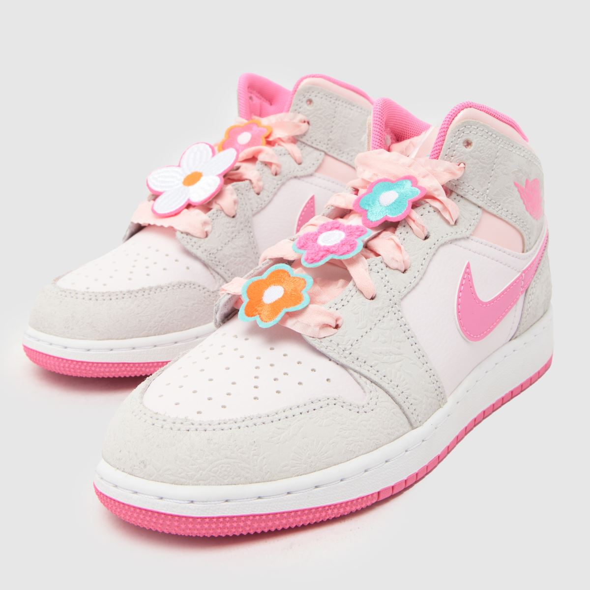 Nike Jordan Air 1 Mid Girls Youth in Grey Multi Nike Jordan Air 1 Mid 7