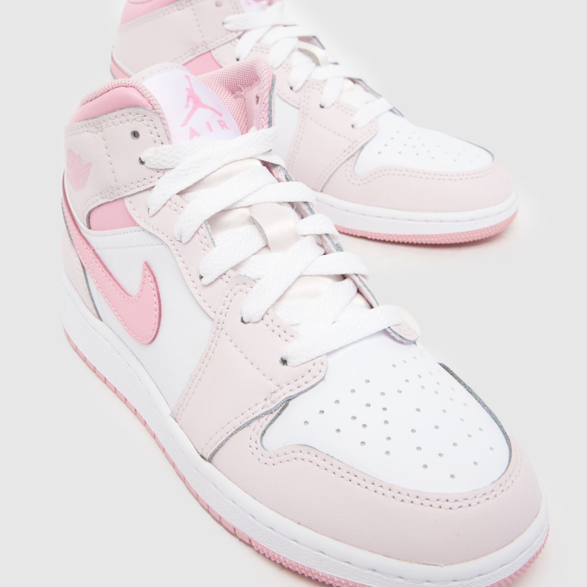 Nike Jordan Air Jordan 1 Mid Girls Youth in White & Pink Nike Jordan Air Jordan 1 Mid 4