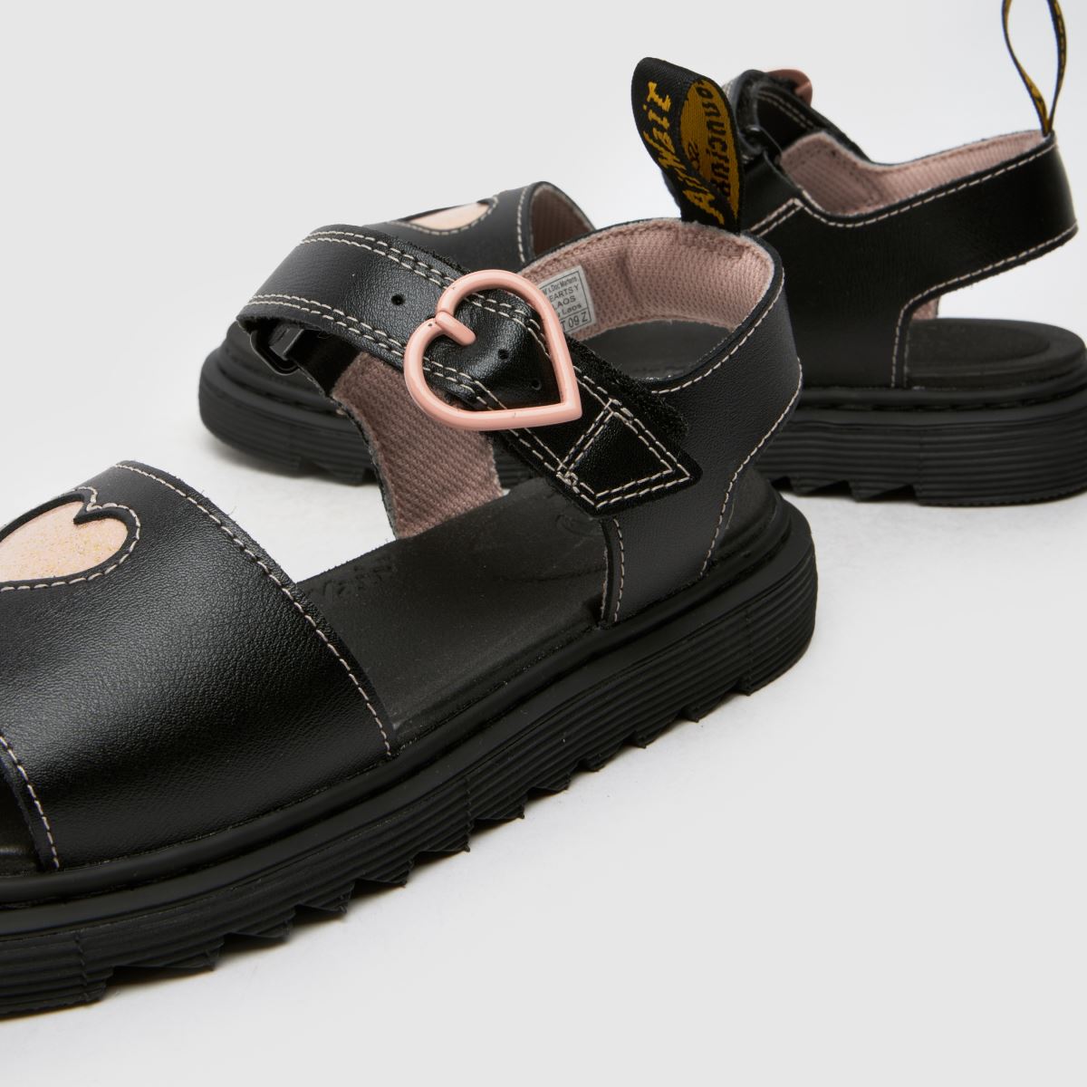 Dr Martens Marlowe Hearts Girls Youth in Black & pink Dr Martens Marlowe Hearts 7