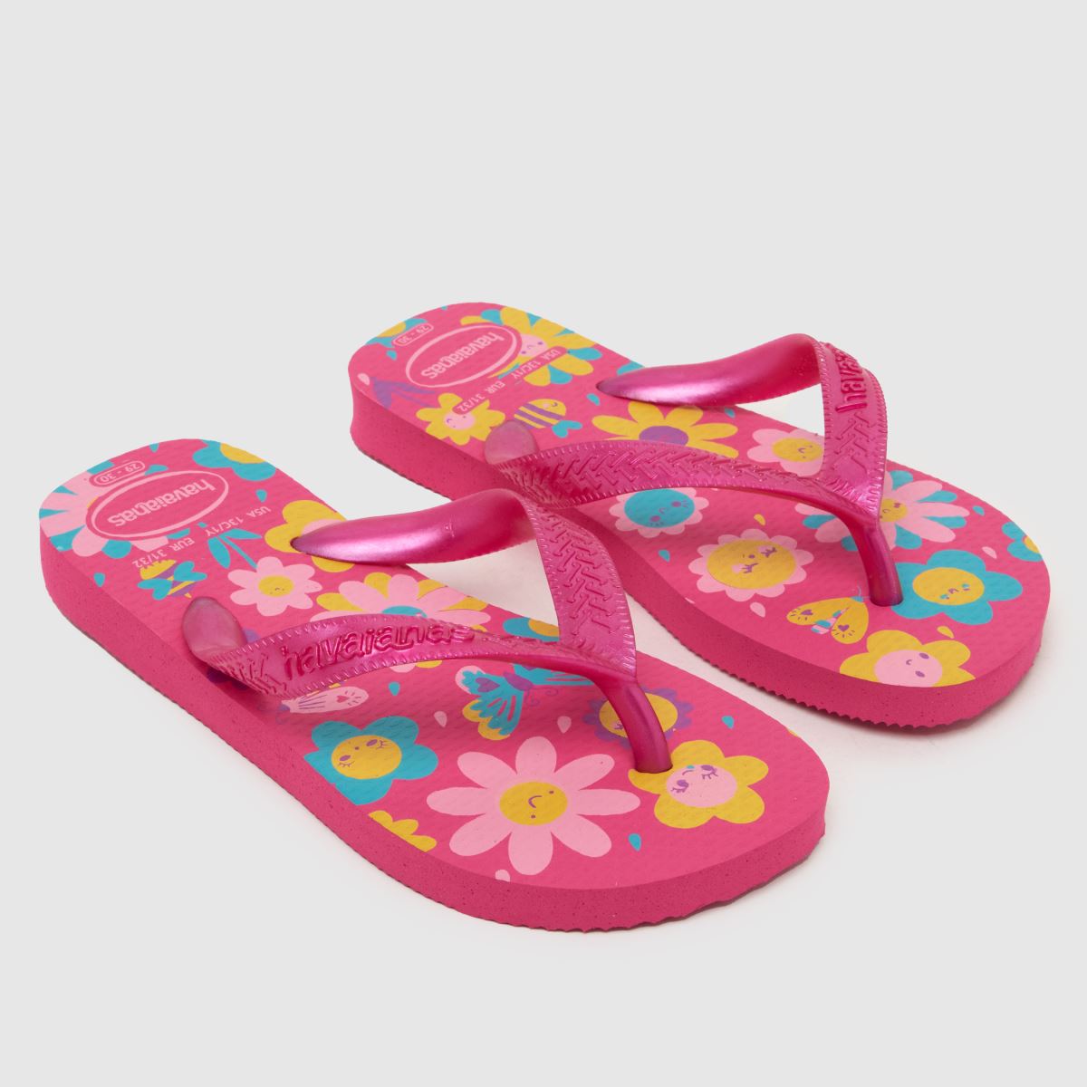 Havaianas Pink Multi Flores Girls Youth Sandals