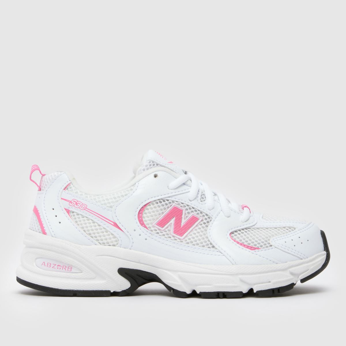 New Balance White & Pink 530 Girls Youth Trainers