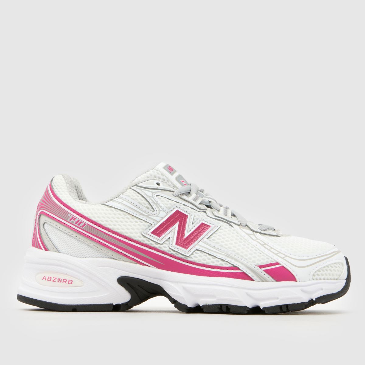New Balance White & Pink 740 Girls Youth Trainers