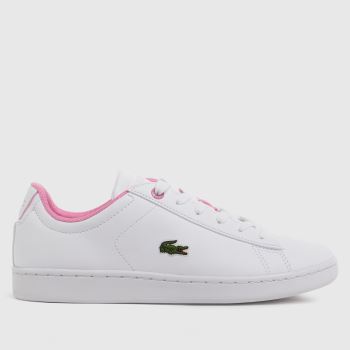 Lacoste white & pink carnaby evo trainers youth Lacoste white & pink carnaby evo trainers youth