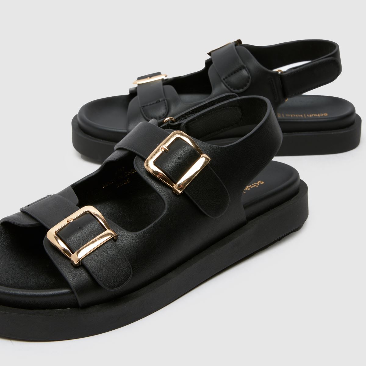 schuh Tabs Buckle Footbed Girls Youth in Black schuh Tabs Buckle Footbed 7