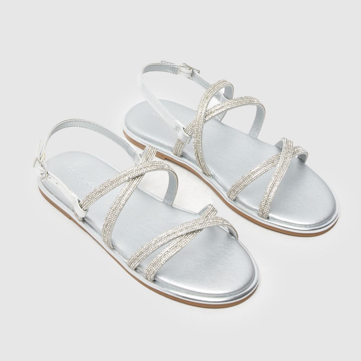 schuh Tevy Embellished Strappy Girls Youth in Silver schuh Tevy Embellished Strappy 4